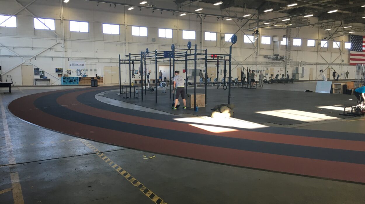 Photo of indoor track in Hanger 5 at Joint Base Elmendorf-Richardson, Alaska
