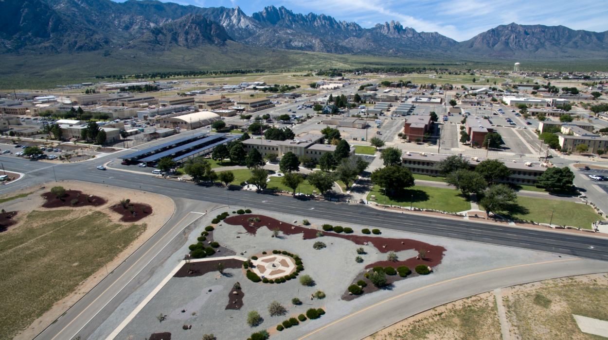 Aerial image of White Sands Missile Range in New Mexico