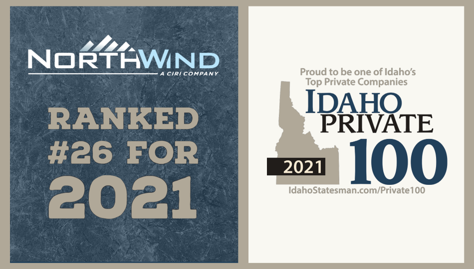 North Wind ranked #26 for 2021 in the Idaho Private 100