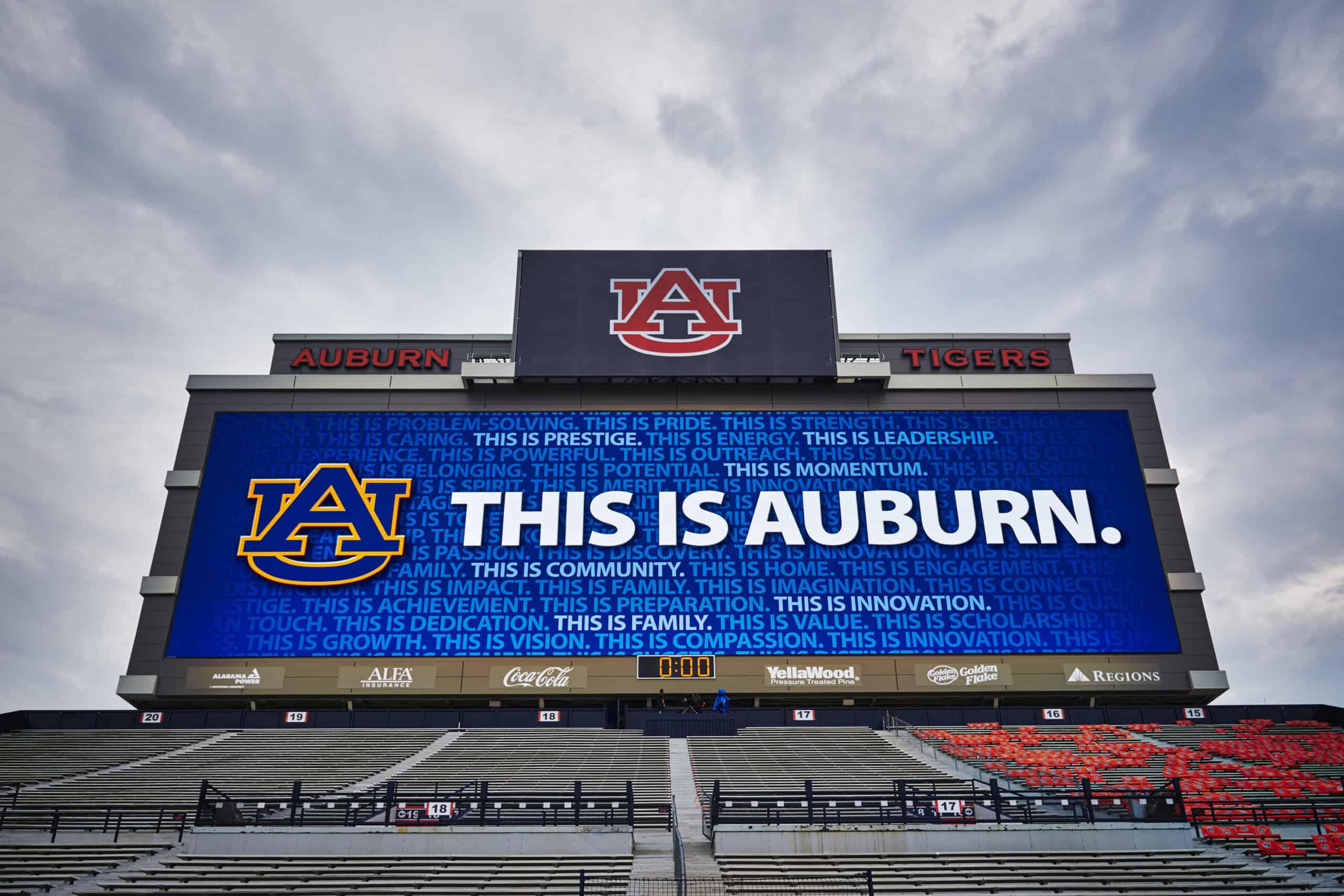 Photo of Auburn University Jordan Hare Stadium Scoreboard
