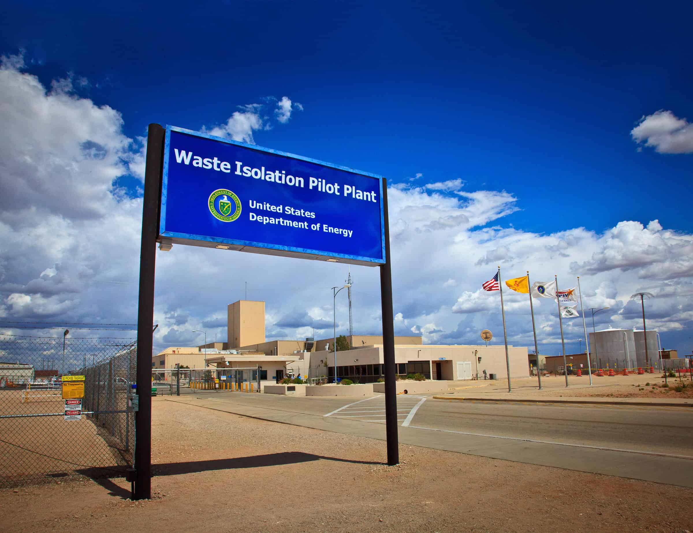 Photo of sign at Waste Isolation Pilot Plan in New Mexico