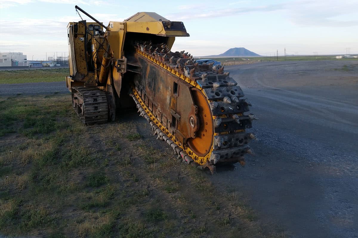 Photo of digging machine at Firewater Replacement site at Idaho National Laboratory